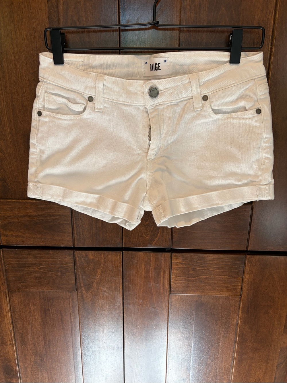 PAIGE White Cuffed Women's Denim Shorts